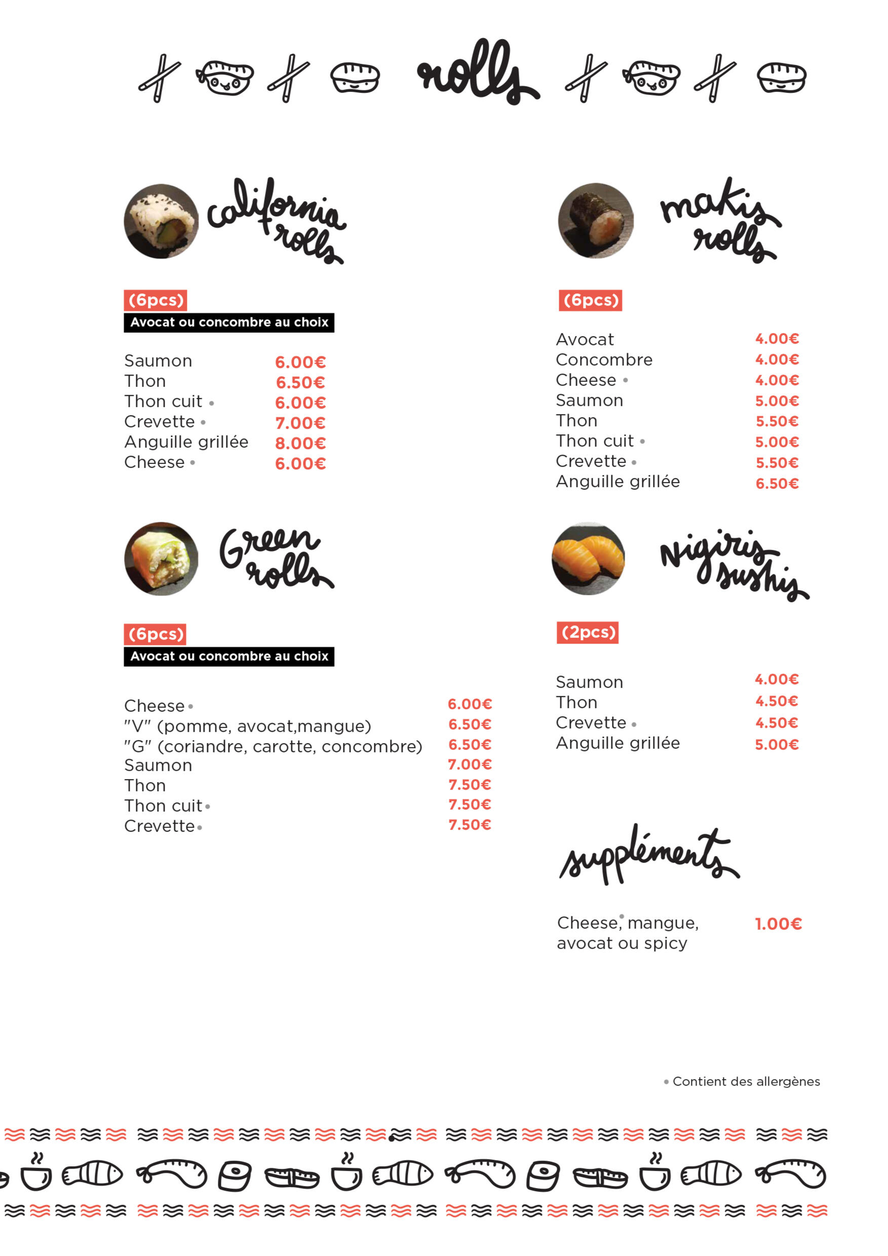 Nos entrée & boissons